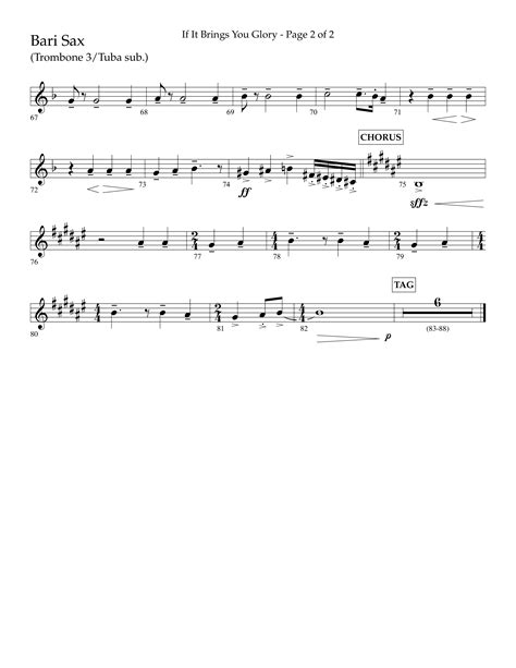 If It Brings You Glory Choral Anthem SATB Bari Sax Sheet Music PDF