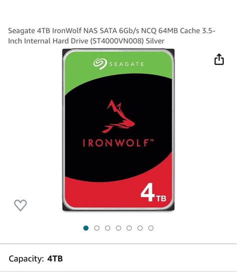 Seagate Iron Wolf 4tb Computers And Tech Parts And Accessories Hard Disks And Thumbdrives On Carousell