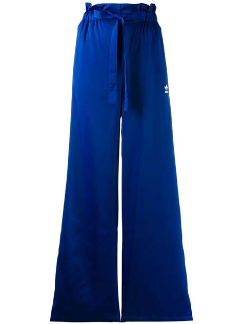 Adidas Wide Leg Track Pants In Blue Lyst