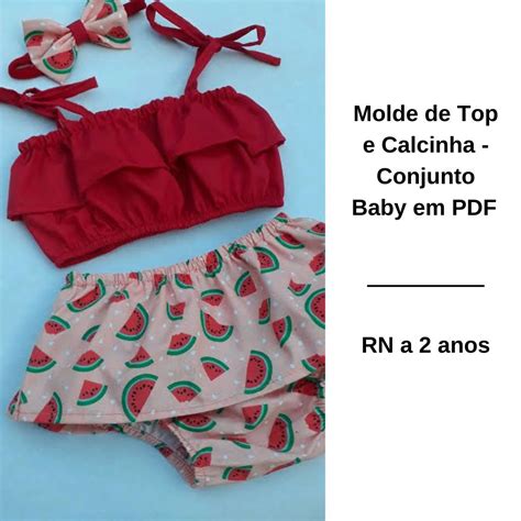 Molde De Conjunto Top Calcinha Baby Em Pdf Atacad O Da Costura