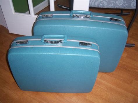 Vintage Aqua Suitcase Royal Traveller 23 X17 By Traincasesandmore 25