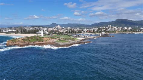 Wollongong Lighthouse 10 - Drone Stock Footage Australia