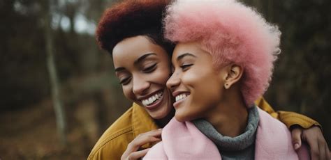 Premium Photo A Tender Moment Captured Between Two Black Lesbian Girls