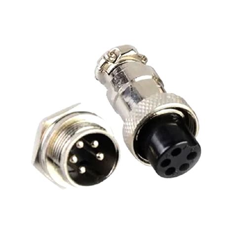 Conector de Aviação Circular Mike GX16 Macho e Fêmea 5 vias para Cabo