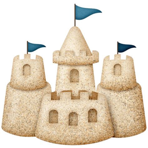 Castillo De Arena Con Banderas Azules PNG Transparente StickPNG