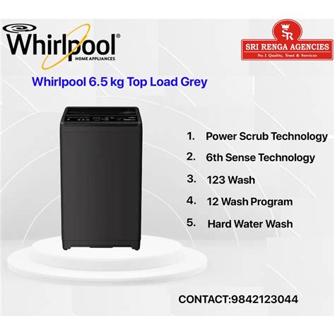 Whirlpool 65 Kg Fully Automatic Top Load Grey Whitemagic Classic 65 Kg Genx Fully Automatic