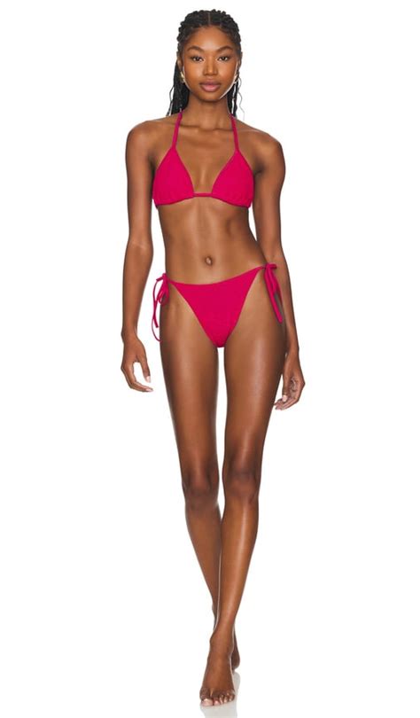 Hunza G Gina Bikini Set In Metallic Raspberry REVOLVE