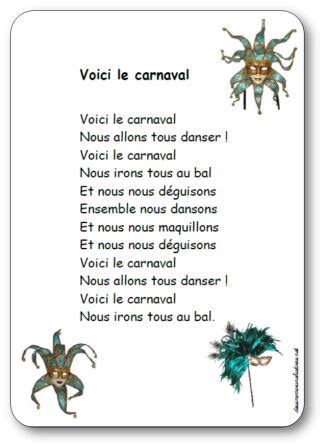 Comptine Voici Le Carnaval Paroles Illustr Es Voici Le Carnaval