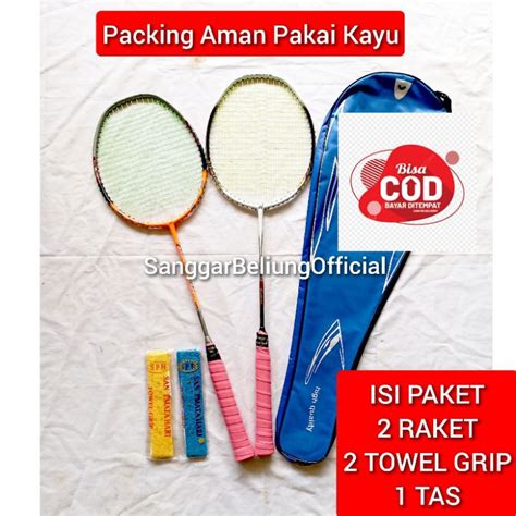 Jual Promo Raket Badminton Set Komplit Raket Tas Slop