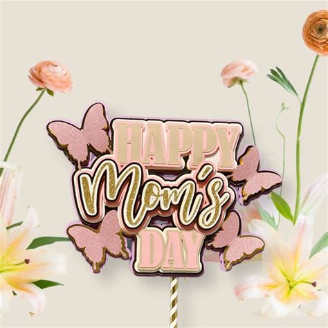 Happy Mothers Day Cake Topper Etsy In 2024 Butterfly Cake Topper