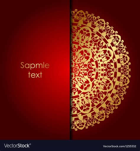 Red Background With Gold Ornament Royalty Free Vector Image