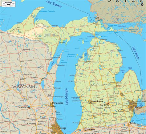 Michigan Map With Cities Zoom Pictures To Pin On Pinterest Pinsdaddy