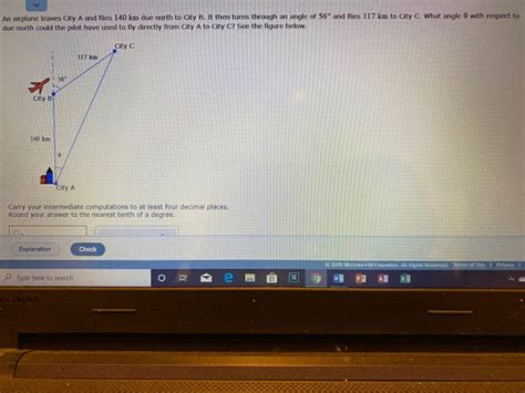 Solved Airplane Leaves Coty A And Flies Km Due North To Chegg