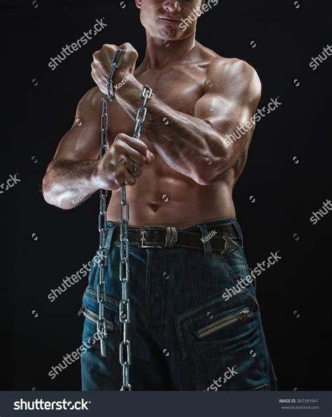 Chain Naked Torso Stock Photo 347391641 Shutterstock