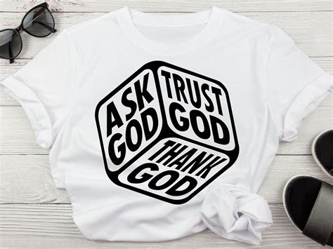 Ask God Trust God Thank God Cube Svg Christian Svg Jesus Etsy