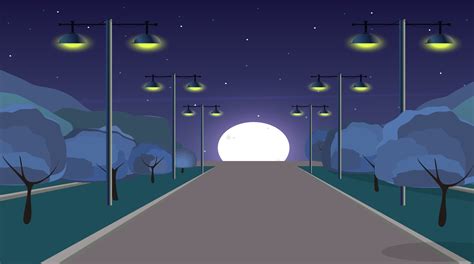 Night road scene. 21182565 Vector Art at Vecteezy