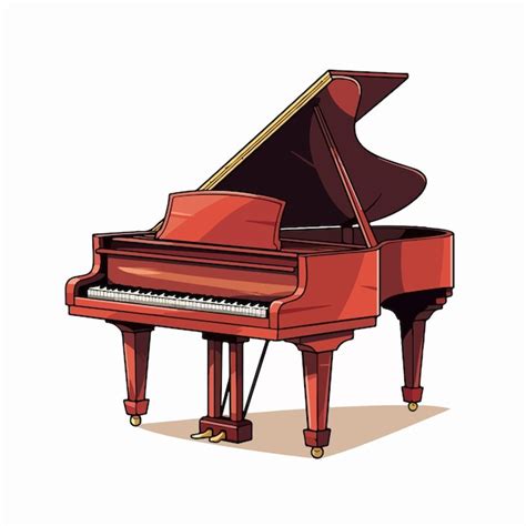 Piano grande lindo ilustración vectorial plana de instrumento musical