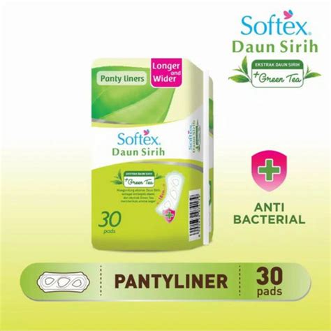 Jual PANTYLINER SOFTEX DAUN SIRIH LONGER WIDER 30S Green Tea Kota