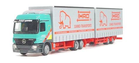 Herpa Mercedes Benz Actros Jumbogardinenplanen Hängerzug IHRO 264945