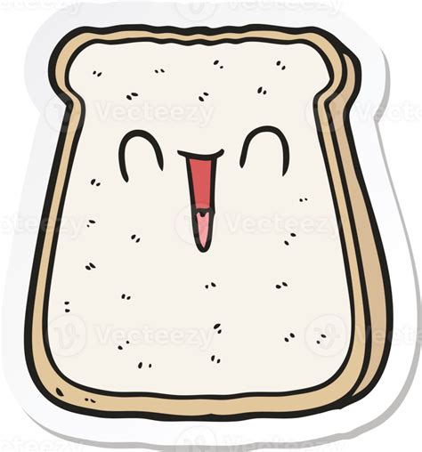 Pegatina De Una Rebanada De Pan De Dibujos Animados Png