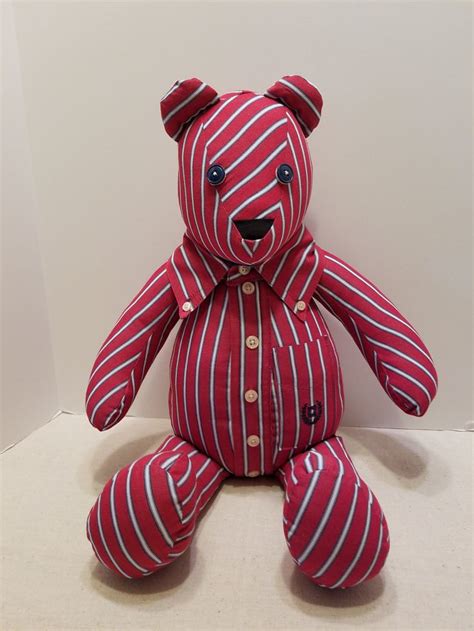 Memory Bear 20 Inch Custom Made From Shirts Or Fabric Handmade Keepsake