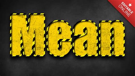 Mean | Text Effect Generator | TextStudio