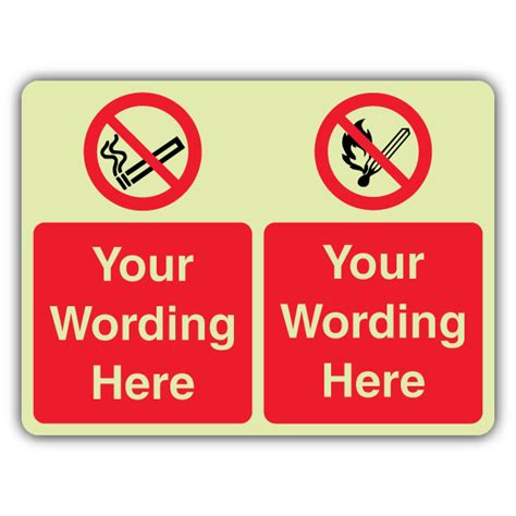 Photoluminescent Custom No Smoking No Naked Lights YourGlowSign