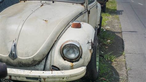 Abandoned Volkswagen Beetle Close Up Shot Editorial Photography Image