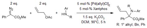 Palladium Catalyzed Three Component Selective Aminoallylation Of Diazo