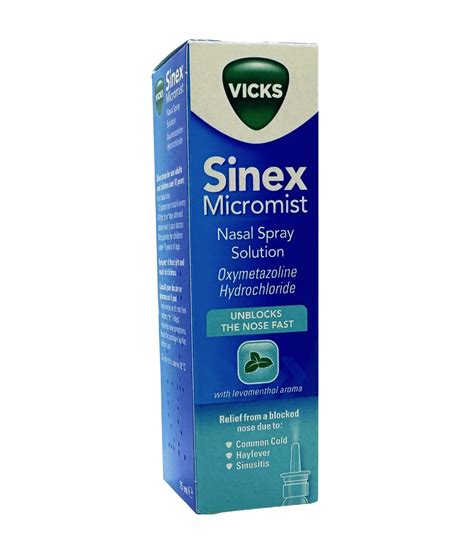 Vicks Sinex Micromist Aqueous Nasal Spray Solution Medicine Drop