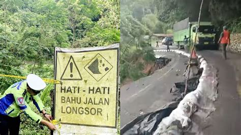 Jalan Liku Bengkulu Longsor Pengendara Yang Melintas Diminta Berhati