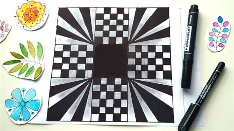 How To Draw Easy Op Art Tunnel Optical Illusion Art Drawing Ideas