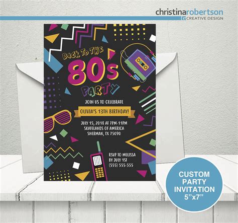 80s Party Invitation 80s Birthday Party Theme 80s Retro Birthday