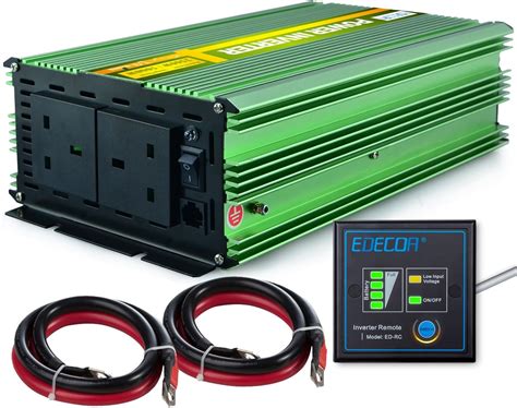 Edecoa Power Inverter W Pure Sine Wave Ac V To V V V