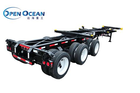 20 FT 40 FT Bulk Cargo Transport Skeletal Container Chassis Goose Neck