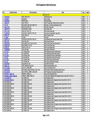 Fillable Online LDS Outpatient Data Dictionary Fax Email Print PdfFiller