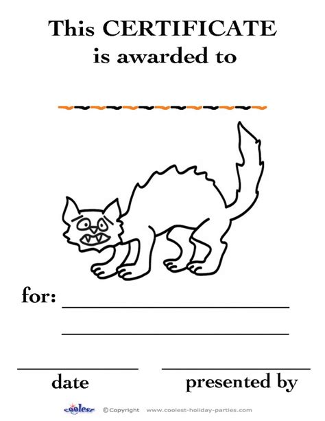 Printable Bandw Cat Certificate Coolest Free Printables