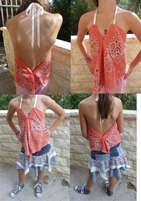 Top Bandanas Stagecoach Attire Redo Clothes Recycle Clothes Sewing