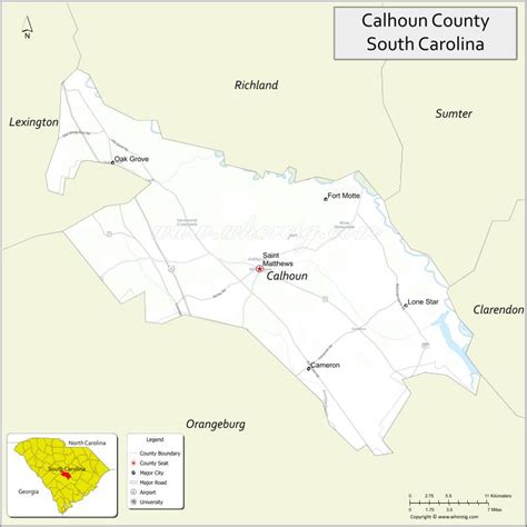 Map Of Calhoun County South Carolina Where Is Located Cities