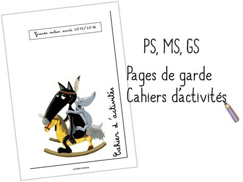 Pages De Garde Maternelle Le Loup Loup Pages De Garde Cahiers Page