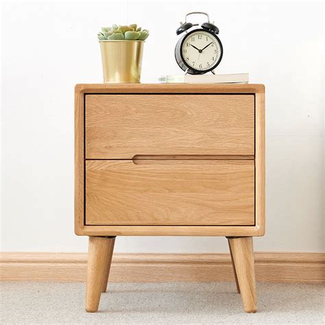 Malmo Natural Solid Oak Bedside Table Design 2 Archipro Nz