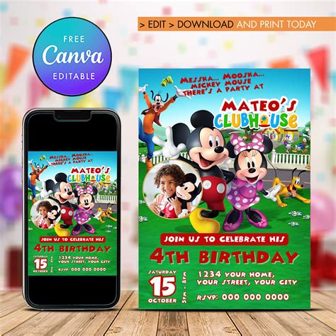 Mickey Mouse Clubhouse Birthday Invitations