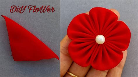 DIY How To Make An Adorable Fabric Rose Flower In Just 3 Minutes