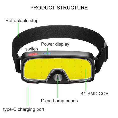 XPE COB LED Headlight Flashlight Waterproof Outdoor Camping Hiking