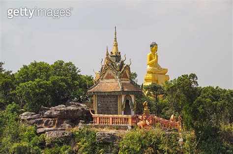 Buddhist Pagoda At The Edge Of Precipice Cambodia Preah Monivong