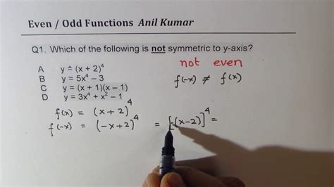 Even Odd Functions Examples And Multiple Choice Test YouTube