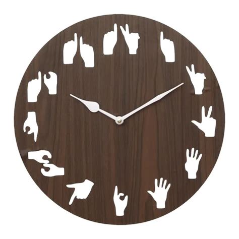 HORLOGE MURALE RONDE en bois avec belles mains pour décoration de