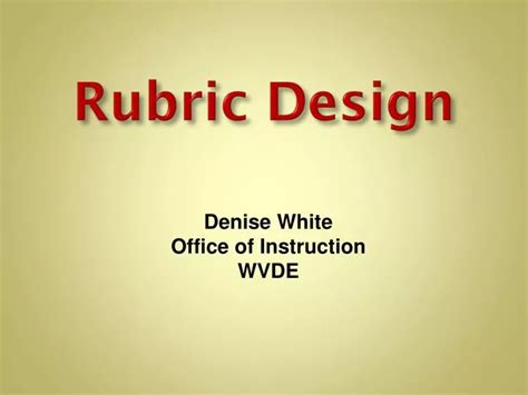 PPT - Rubric Design PowerPoint Presentation, free download - ID:358710