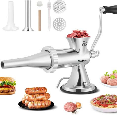 Huanyu Manual Meat Grinder Sausage Stuffer Filler Hand Crank Mincer