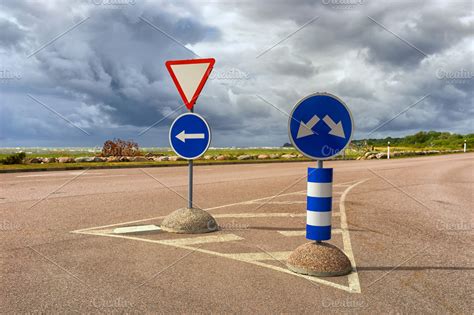 Road signs on the highway in a storm | Transportation Stock Photos ...